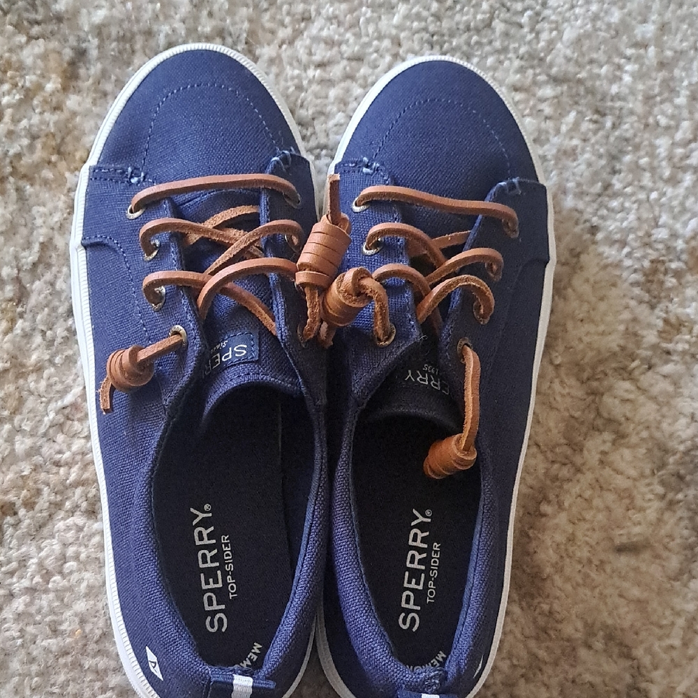 Sperry  Navy Sneakers with Tan Laces